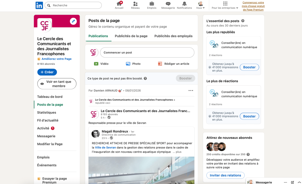 153 000 impressions en 2025 sur notre compte sur&nbsp;Linkedin